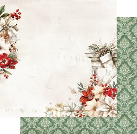 Uniquely Creative - Home For Christmas - 12x12 Pattern Paper "Hearth & Heart"