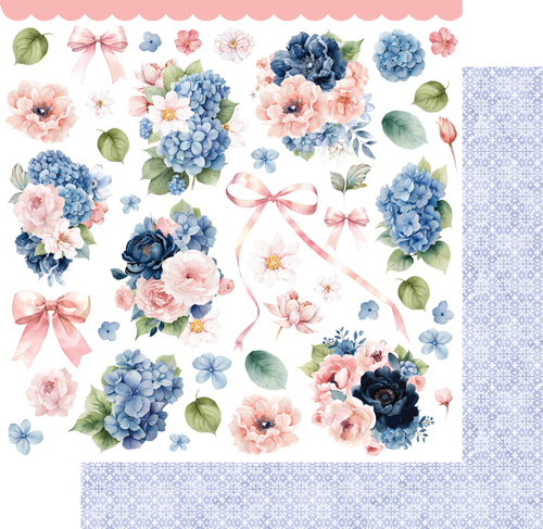 Uniquely Creative - Indigo Bloom - 12x12 Pattern Paper "Hydrangea"