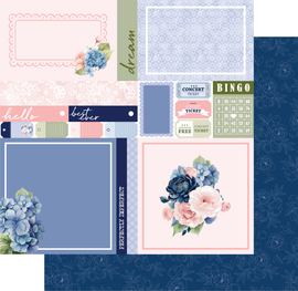 Uniquely Creative - Indigo Bloom - 12x12 Pattern Paper "Bloom"