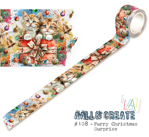 Aall & Create - Layer It Up Washi Tape #108 - Purry Christmas Surprise