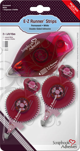 Scrapbook Adhesives - E-Z Runner Strips with 2 Refills - Permanent