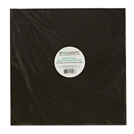 49 and Market - Essential Black Cardstock 12x12 (20 Sheets 110lb)