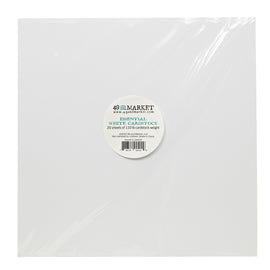 49 and Market - Essential White Cardstock 12x12 (20 Sheets 110lb)