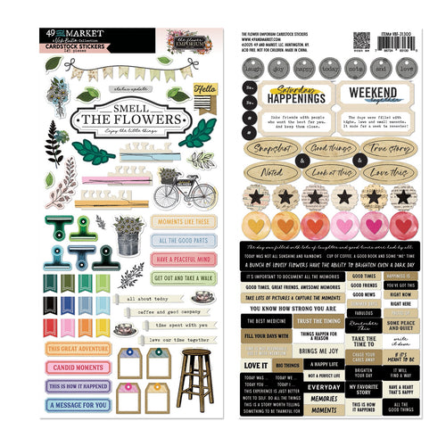 49 and Market - The Flower Emporium - Cardstock Stickers (145pcs)