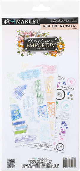 49 and Market - The Flower Emporium - 6x12 Blendable Rub-ons