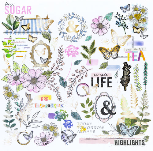 49 and Market - The Flower Emporium - Foiled Die Cut Assortment (107pcs)