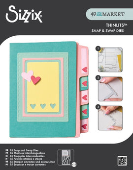 Sizzix - 49 and Market - Thinlits Snap & Swap Die Set - File Folders (15pcs) (666825)