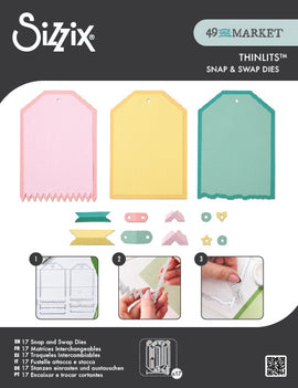 Sizzix - 49 and Market - Thinlits Snap & Swap Die Set - Large Tags (17pcs) (666826)