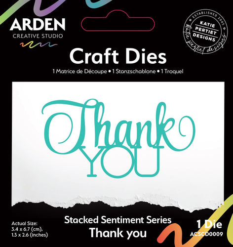 Arden Creative Studio - Craft Dies - Stacked Sentiment Series - Thank You