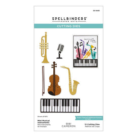 Spellbinders - Bibi Cameron - Die Set - Mini Musical Instruments 13pc