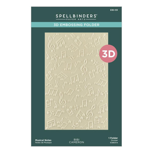 Spellbinders - Bibi Cameron - 3D Embossing Folder - Musical Notes