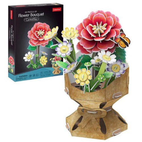 Cubic Fun - 3D Puzzle of Flower Bouquet - Camellia