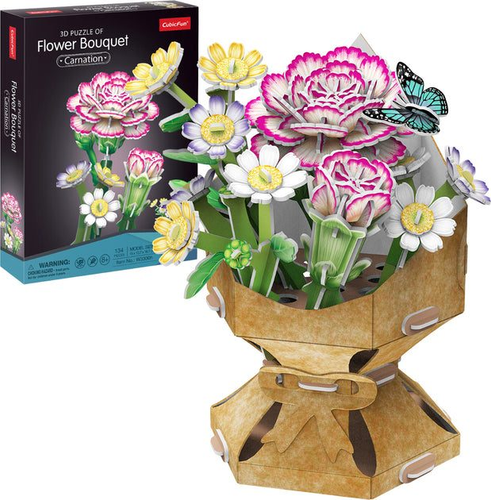 Cubic Fun - 3D Puzzle of Flower Bouquet - Carnation