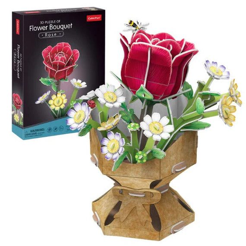 Cubic Fun - 3D Puzzle of Flower Bouquet - Rose