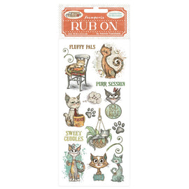 **Pre-Order** Stamperia - Furry Friends - Rub-ons "Cat" (ETA Beg Nov 25)