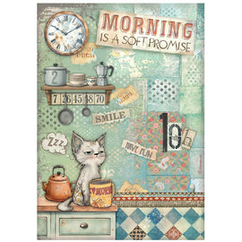 **Pre-Order** Stamperia - Furry Friends - A4 Rice Paper - Morning Is A Soft Promise (ETA Beg Nov 25)