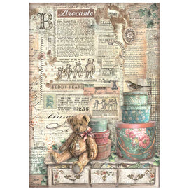 Stamperia - Brocante Antiques - A4 Rice Paper "Teddy Bears"