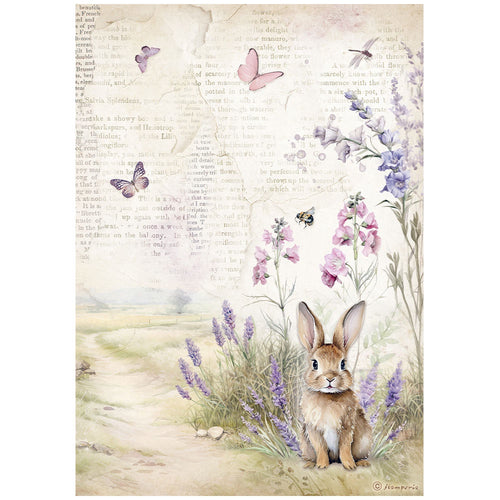 Stamperia - Lavender - A4 Rice Paper "Bunny"