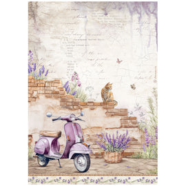 Stamperia - Lavender - A4 Rice Paper "Vespa"