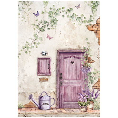 Stamperia - Lavender - A4 Rice Paper "Door"