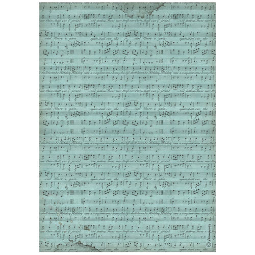 Stamperia - Music - A4 Rice Paper "Background Score"