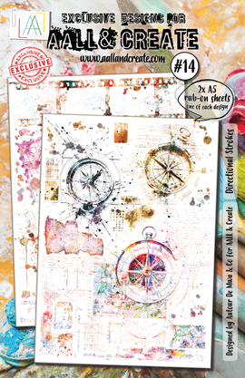 AALL & Create - Rub-ons #14 - Directional Strokes (2x A5 Sheets)