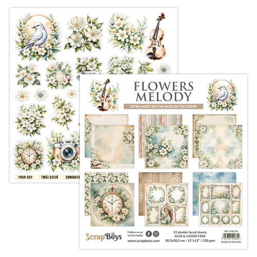 Scrapboys - Flowers Melody - 12x12 Paper Pad