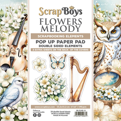 Scrapboys - Flowers Melody - 6x6 Pop Up (Fussy Cutting) Paper Pad