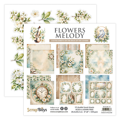Scrapboys - Flowers Melody - 8x8 Paper pad