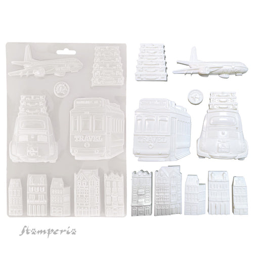 Stamperia - Art of Travelling - Soft Mould A4 Size - Transports