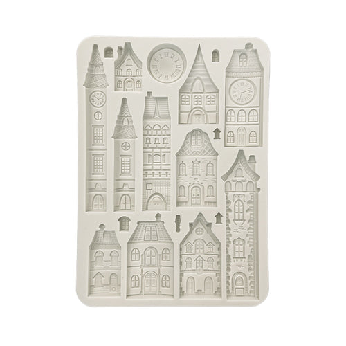 Stamperia - Gear Up For Christmas - Silicon Mould A5 - Cozy Houses
