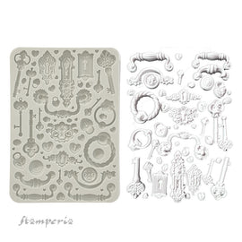 Stamperia - Golden Harmony - Silicon Mould A5 - Keys Handles and Locks