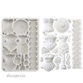 Stamperia - Old Lace - Silicon Mould A5 - Mannequins and Corsets