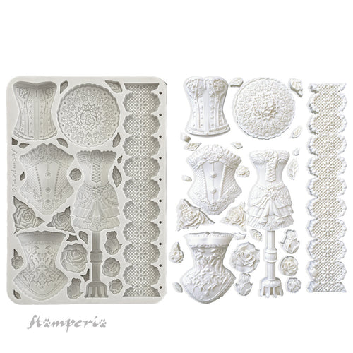 Stamperia - Old Lace - Silicon Mould A5 - Mannequins and Corsets