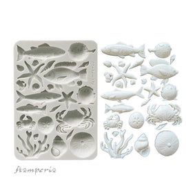Stamperia - Silent Sea - Silicon Mould A5 - Shells and Fish