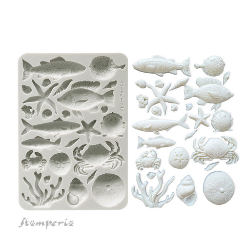 Stamperia - Silent Sea - Silicon Mould A5 - Shells and Fish