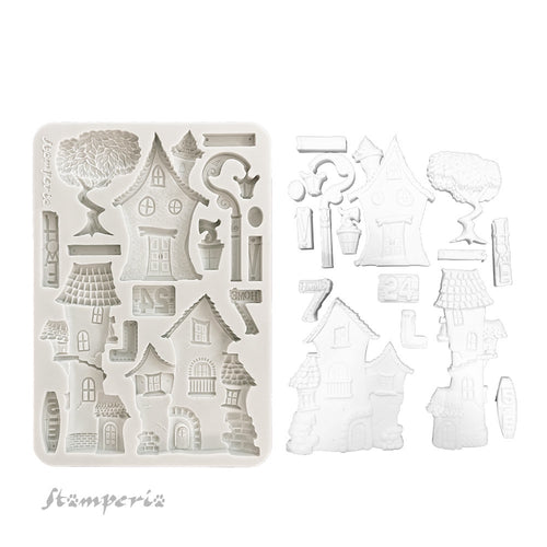 **Pre-Order** Stamperia - Furry Friends - Silicon Mould A5 - Houses (ETA Beg Nov 25)