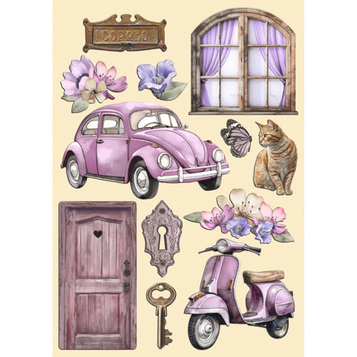 Stamperia - Lavender - Coloured Wooden Shapes A5