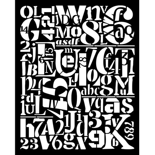 Stamperia - Furry Friends - Stencil 20x25cm - Numbers and Letters Pattern