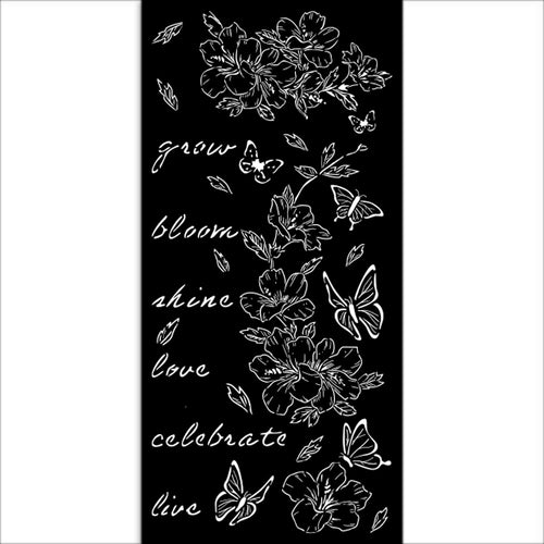 Stamperia - Create Happiness Secret Diary - Stencil 12x25cm - Flowers & Butterfly