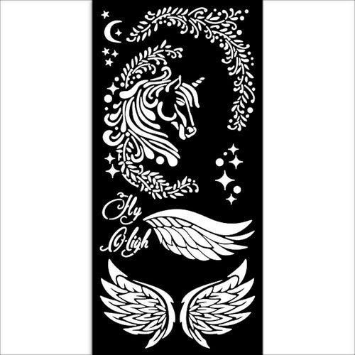 Stamperia - Wonderland - Stencil 12x25cm - Unicorn