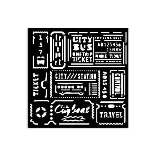 Stamperia - Art of Travelling - Stencil 12x12cm - Tickets