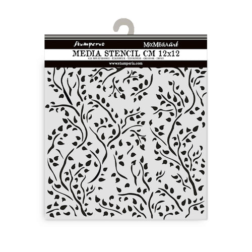 Stamperia - House of Roses - Stencil 12x12cm - Branch Pattern