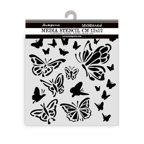 Stamperia - House of Roses - Stencil 12x12cm - Papillon
