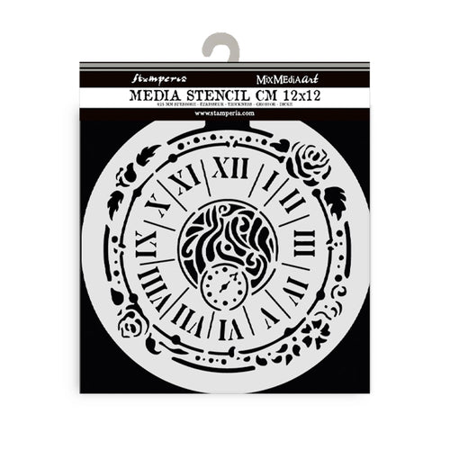 Stamperia - House of Roses - Stencil 12x12cm - Clock