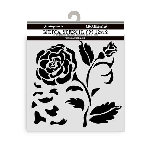 Stamperia - House of Roses - Stencil 12x12cm - Big Rose