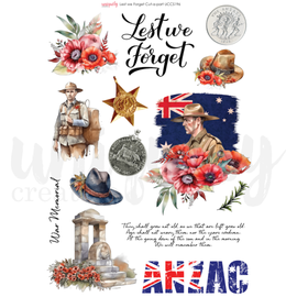 Uniquely Creative - Lest we Forget - A4 Cut-A-Part Sheet