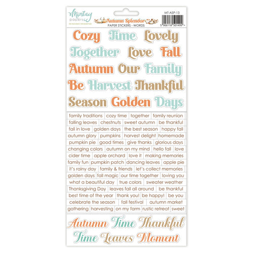 Mintay - Autumn Splendor - 6x12 Paper Stickers "Words"