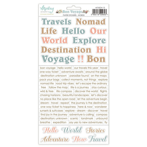 Mintay - Bon Voyage - 6x12 Paper Stickers "Words"