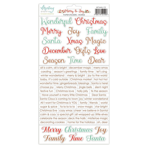 Mintay - Merry & Joy - 6x12 Paper Stickers "Words"